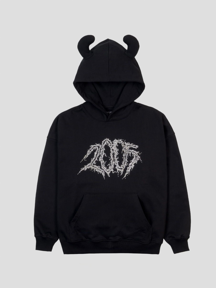 Bluzy 2005 | Metal Horned Hoodie (Black)