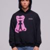 Bluzy 2005 | Airbrushed Horned Lucy Hoodie (Black & Pink)