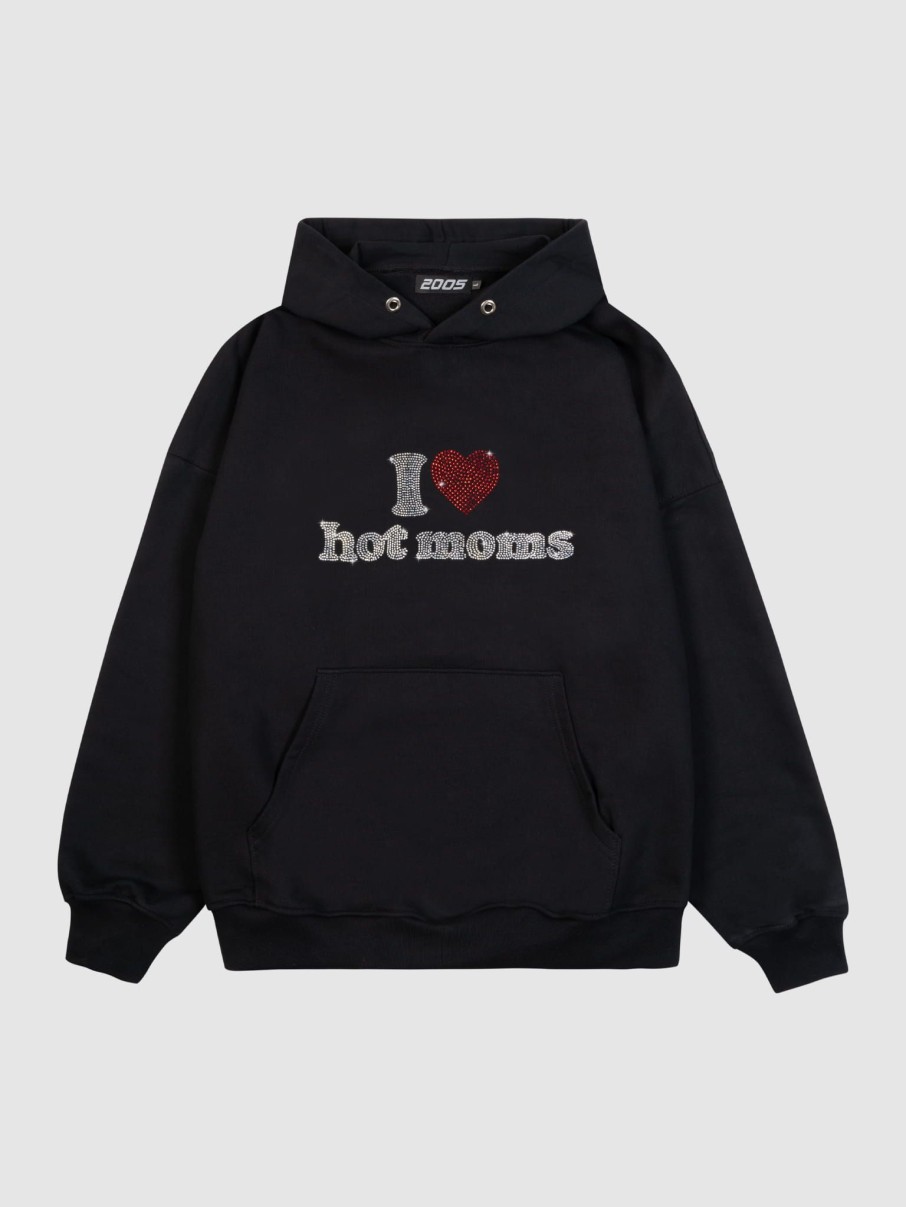 Bluzy 2005 | I <3 Hot Moms Hoodie (Black)