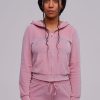 Bluzy 2005 | Velour Zip Hoodie (Pink)