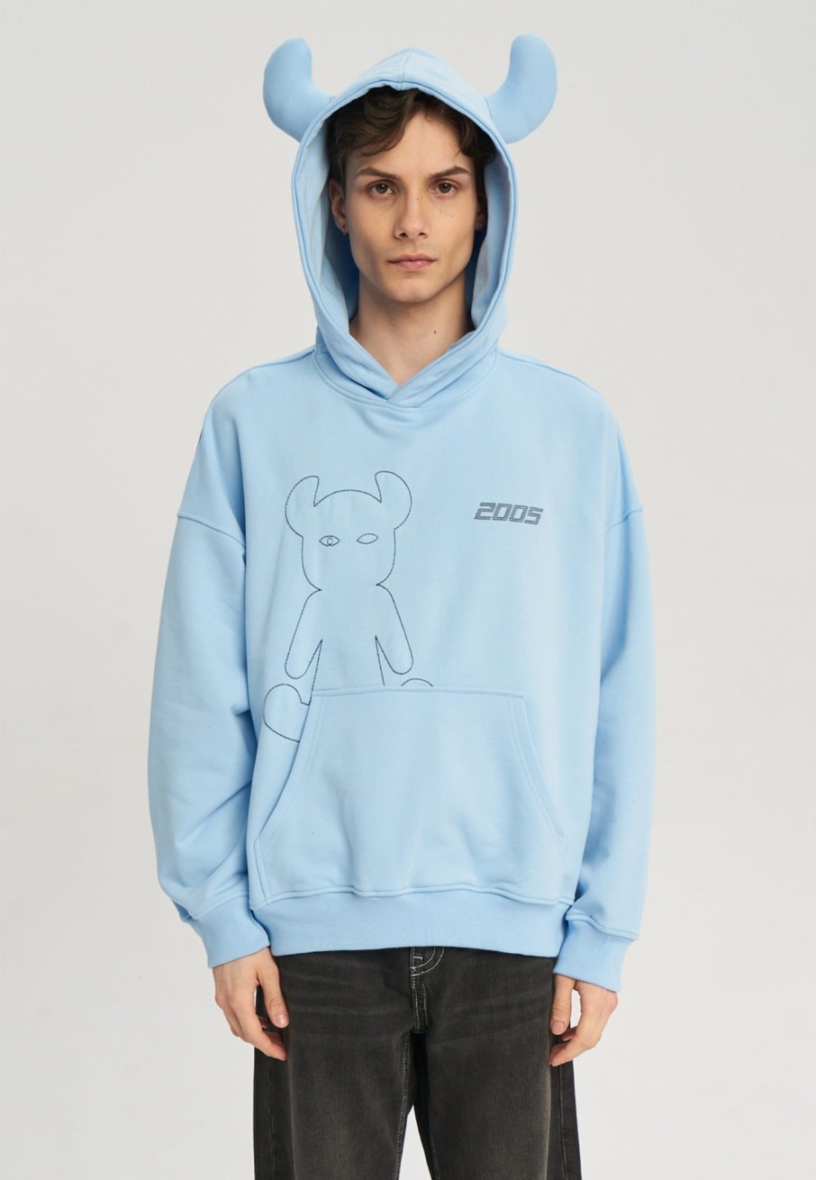 Bluzy 2005 | Horned Lucy Hoodie (Baby Blue)