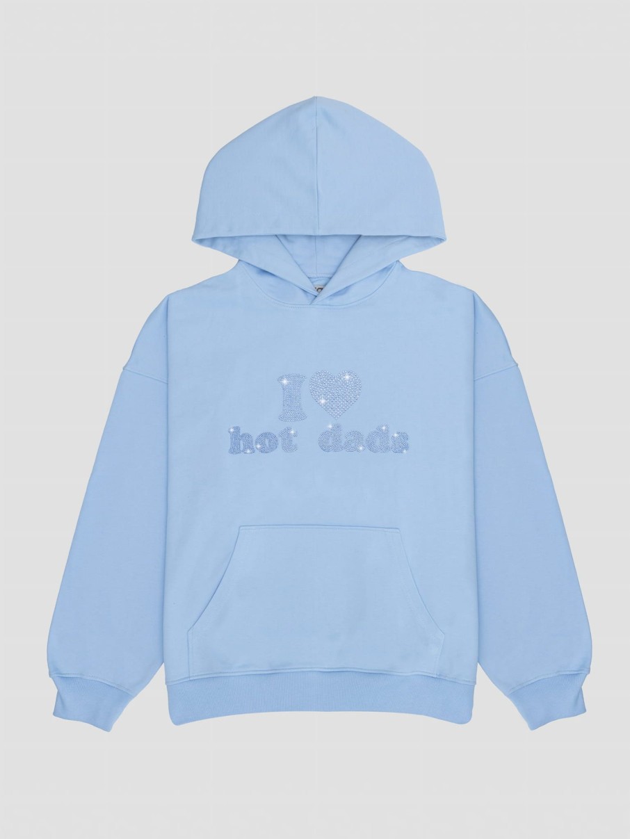 Bluzy 2005 | I <3 Hot Dads Hoodie (Tonal Baby Blue)