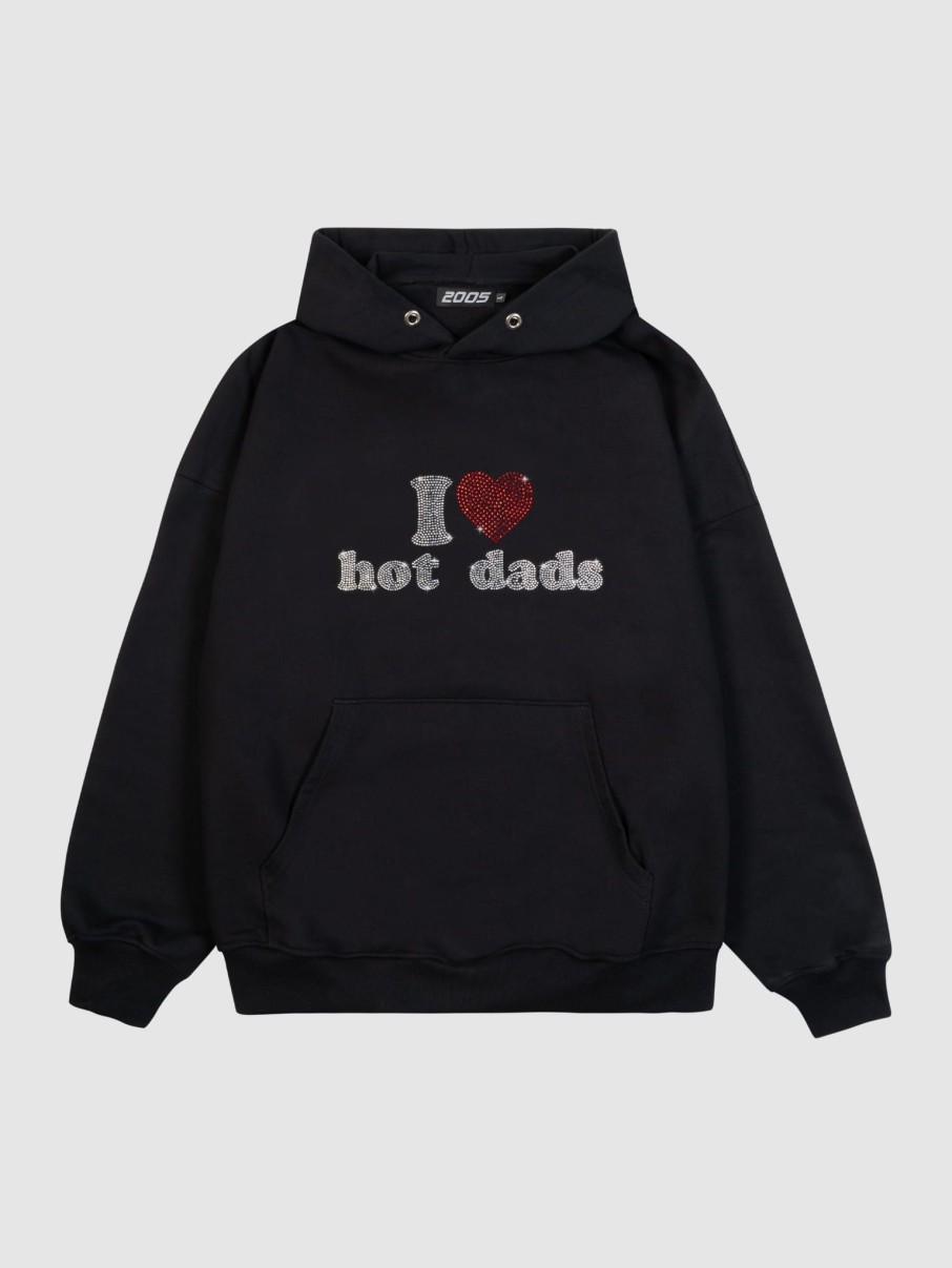 Bluzy 2005 | I <3 Hot Dads Hoodie (Black)