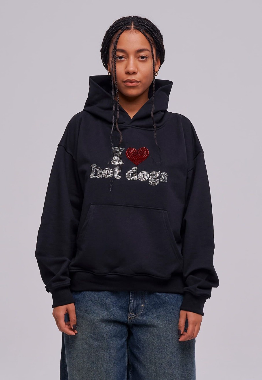 Bluzy 2005 | I <3 Hot Dogs Hoodie (Black)