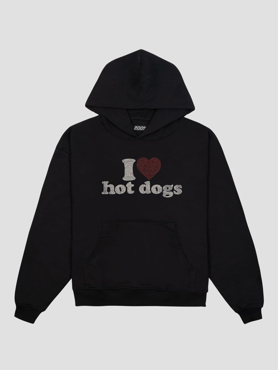 Bluzy 2005 | I <3 Hot Dogs Hoodie (Black)