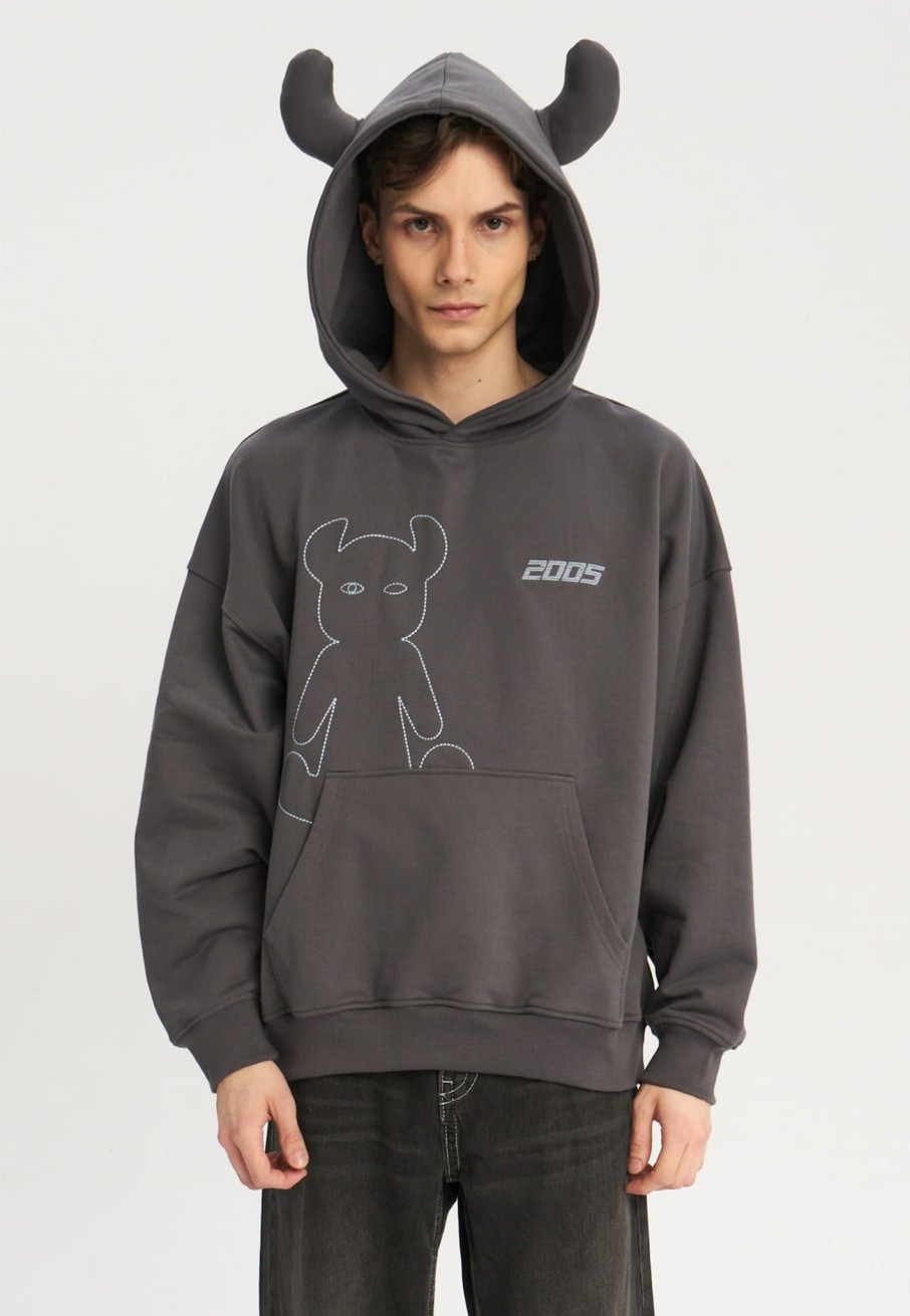 Bluzy 2005 | Horned Lucy Hoodie (Graphite)